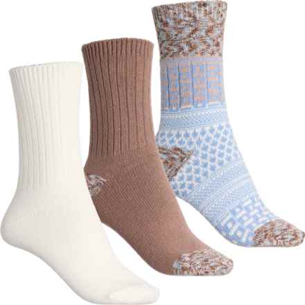 Sofft Supersoft Texture Block Chunky Knit Boot Socks - 3-Pack, Crew (For Women) in Blue
