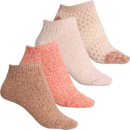 Sofft Supersoft Texture Chunky Knit No-Show Socks - 4-Pack, Below the Ankle (For Women) in Brown