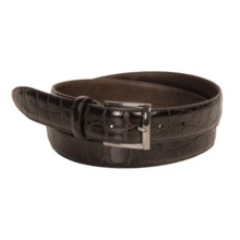 Soft Collection by Bill Lavin Calfskin Belt - Embossed Crocodile (For Men) in Brown - Closeouts