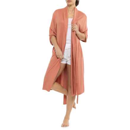 Softies Dream Shawl Collar Wrap Robe in Copper Rose