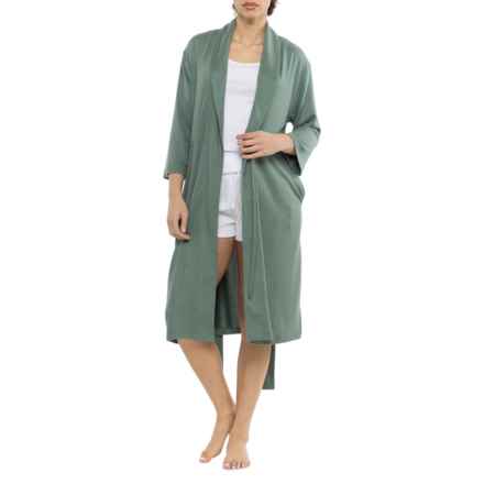 Softies Dream Shawl Collar Wrap Robe in Dusty Green