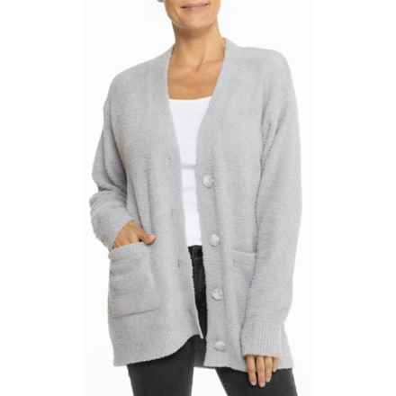 Softies Solid Marshmallow Button Cardigan Sweater - 28” in Grey