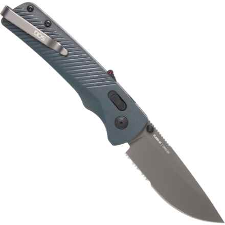 SOG Aegis AT Assisted Open Folding Knife - AT-XR Lock, 3.1” in Tan/Blaze