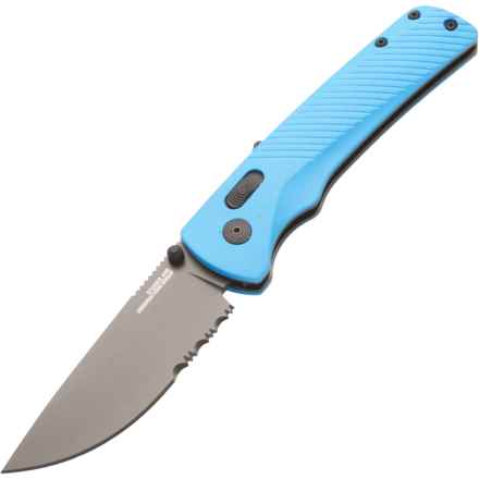 SOG Flash AT Assisted Open Folding Knife - Partially Serrated in Civic Cyan
