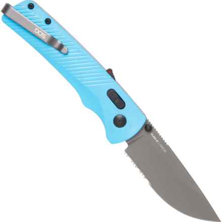 SOG Flash AT Folding Knife - 3.39”, AT-XR Lock in Civic Cyan