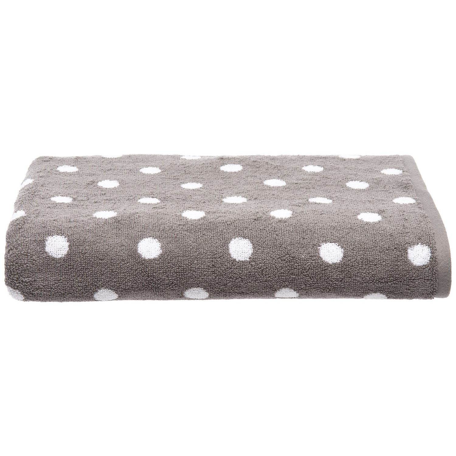 SOHO Charcoal Polka-Dot Yarn-Dyed Jacquard Bath Towel