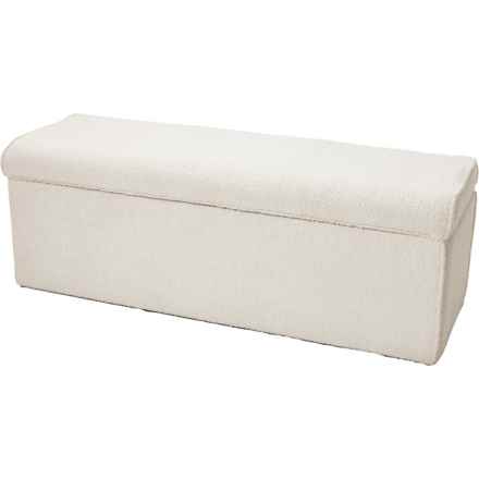 Soho Living Boucle Storage Bench - 48x17x17” in Cream