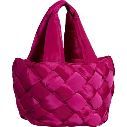 Intuition East West Woven Quilt Tote Bag (For Women) in Magenta