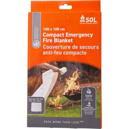 SOL Compact Emergency Fire Blanket - 39x39” in Red/White