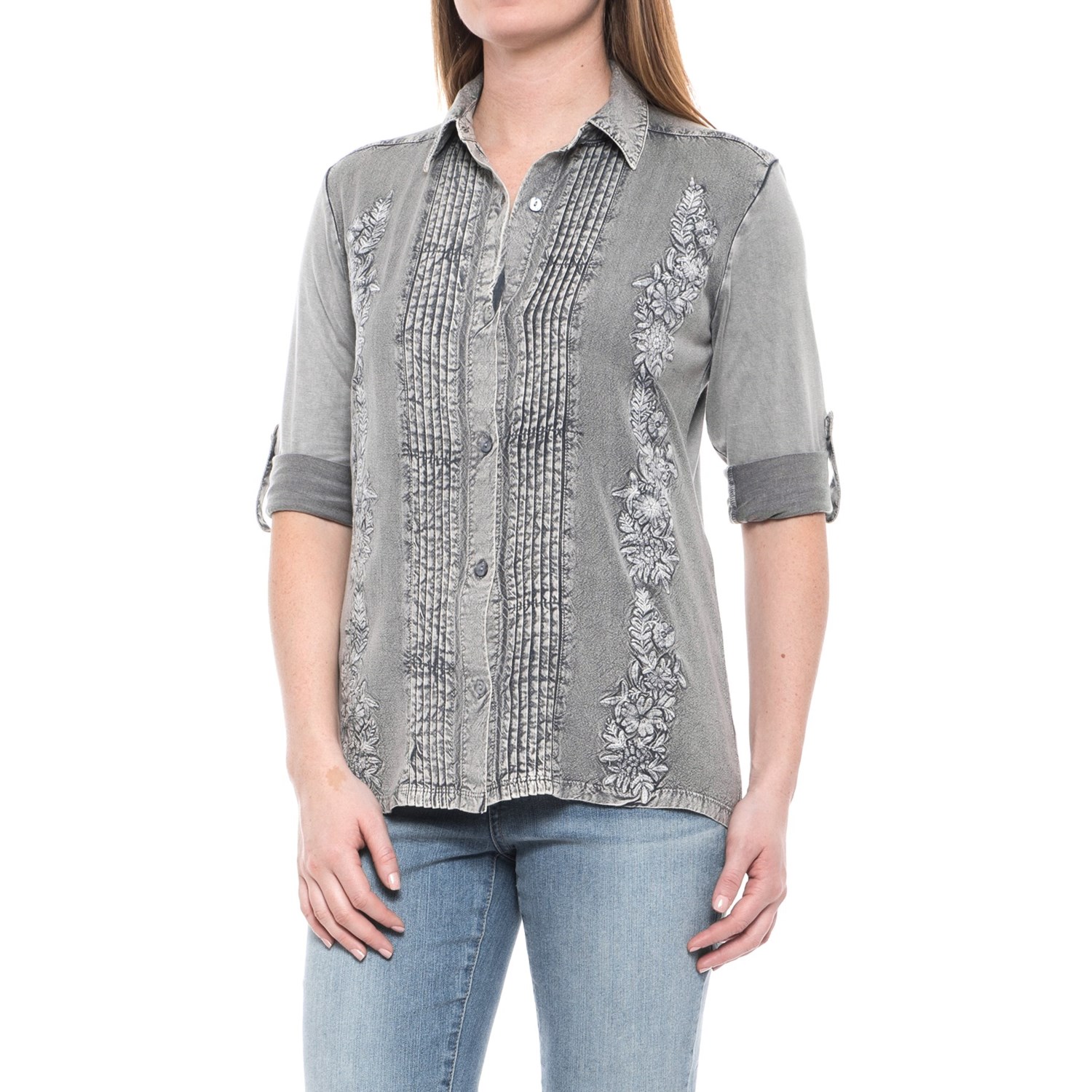 Solitaire Embroidered Button-Up Shirt (For Women) - Save 59%