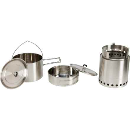 Solo Stove Campfire and 2-Pot Set Combo in Stainless Steel