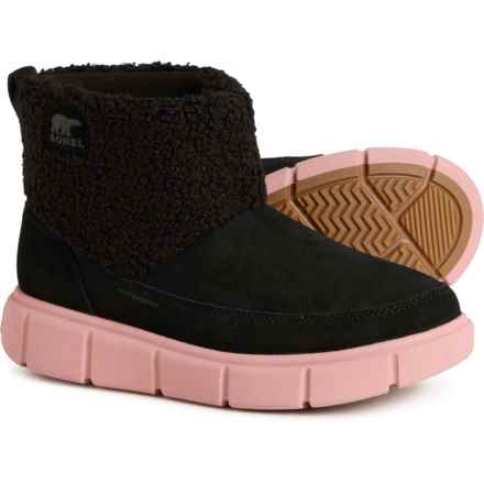 Sorel Boys and Girls Explorer III Cozy Snow Boots - Waterproof, Insulated, Suede in Black, Dazed Mauve