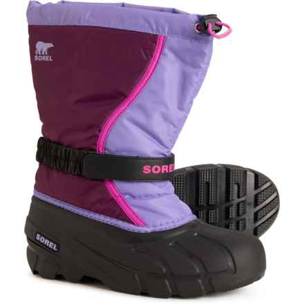 Sorel Boys Flurry Snow Boots - Insulated in Purple Dahlia/Dalia Violet