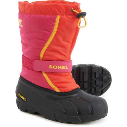 Sorel Boys Flurry Snow Boots - Waterproof, Insulated in Poppy Red