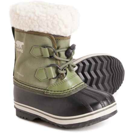 Sorel Boys Yoot Nylon Pac Boots - Waterproof, Insulated in Hiker Green