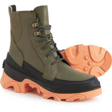 Sorel Brex Boots - Waterproof, Leather (For Women) in Stone Green, Black