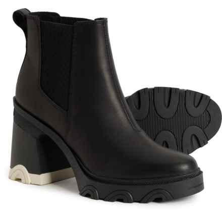 Sorel Brex Chelsea Heeled Boots - Waterproof, Leather (For Women) in Black/ Black