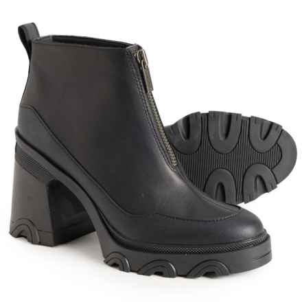 Sorel Brex Front Zip Heeled Boots - Waterproof, Leather (For Women) in Black, Black