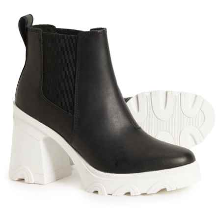 Sorel Brex Heel Chelsea Boots - Waterproof, Leather (For Women) in Black/ Sea Salt