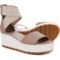 Sorel Cameron Flatform Ankle-Strap Sandals - Leather (For Women) in Omega Taupe, Sea Salt