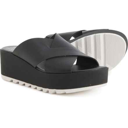 Sorel Cameron Flatform Sandals - Leather (For Women) in Black