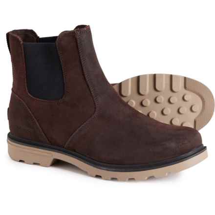 Sorel Carson Chelsea Boots - Waterproof, Suede (For Men) in Blackened Brown, Khaki Ii