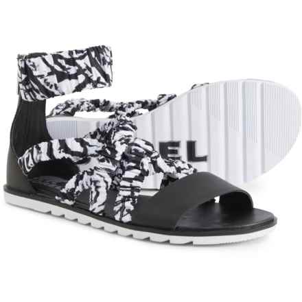 Sorel Ella II Ankle Strap Sandals (For Women) in White, Black
