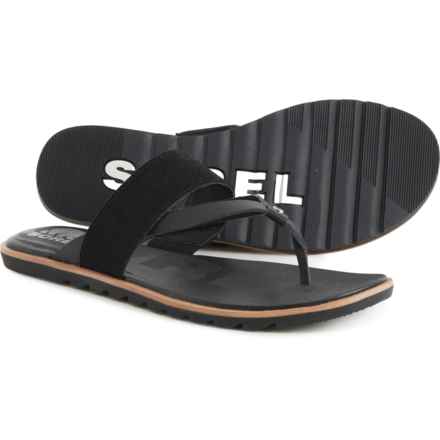 Sorel Ella II Easy-Flip Sandals - Leather (For Women) in Black