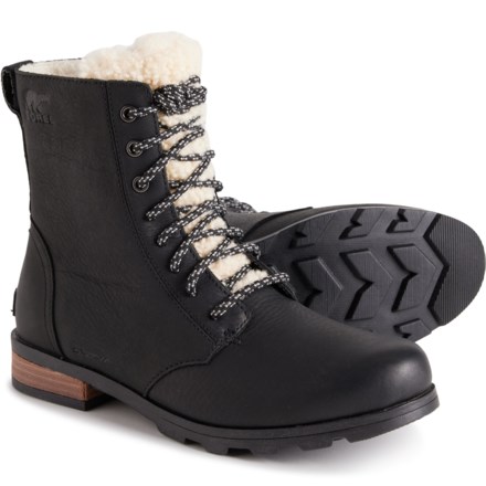 NEW Sorel Girls Kids Emelie Combat Black hotsell Winter Boots Size 5