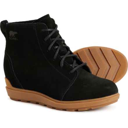 Sorel Evie II Lace Wedge Boots - Waterproof, Suede (For Women) in Black/ Gum 2