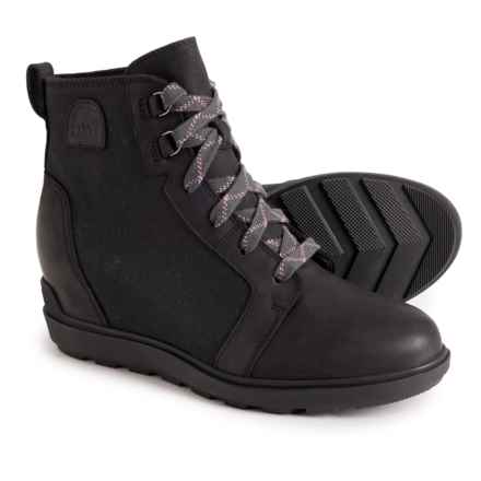 Sorel Evie II NW Lace Boots - Waterproof, Leather (For Women) in Black, Sea Salt