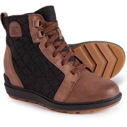 Sorel Evie II NW Lace Boots - Waterproof, Leather (For Women) in Tobacco, Black