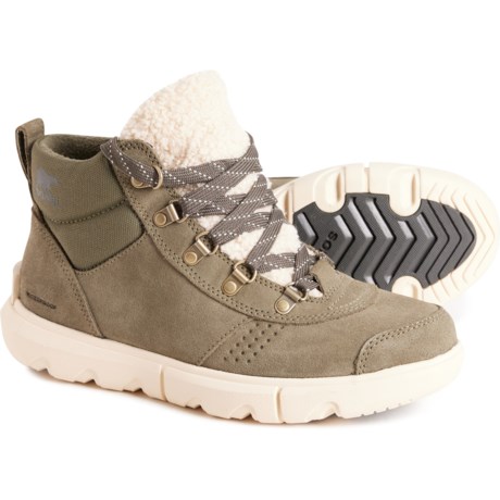 Sorel Explorer Next Hiking Boots - Waterproof, Insulated (For Women) in Stone Green, Bleached Ceramic