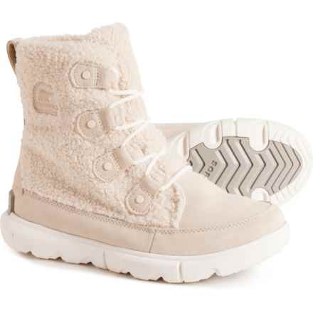 Sorel Explorer Next Joan Cozy Boots - Waterproof, Insulated (For Women) in Bleached Ceramic, Sea Salt