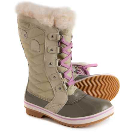 Sorel Girls Tofino II Pac Boots - Waterproof, Insulated Snow Boot in Laurel Leaf, Stone Green