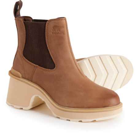 Sorel Hi-Line Heel Chelsea Boots - Waterproof, Leather (For Women) in Umber, Ceramic