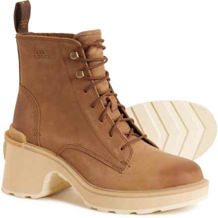 Sorel Hi-Line Heel Lace Boots - Waterproof, Leather (For Women) in Umber/ Ceramic