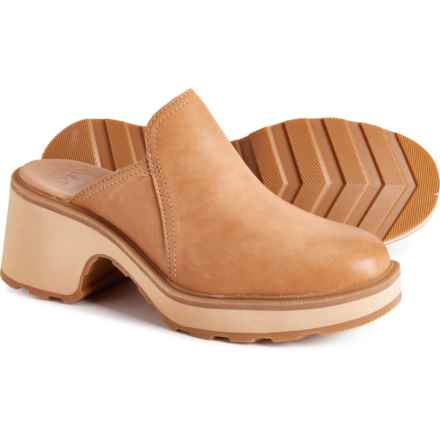Sorel Hi-Line Heeled Mule Clogs - Waterproof, Leather (For Women) in Tawny Buff, Canoe
