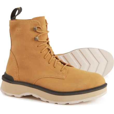 Sorel Hi-Line Lace Boots - Waterproof, Suede (For Women) in Geo Yellow, Jet