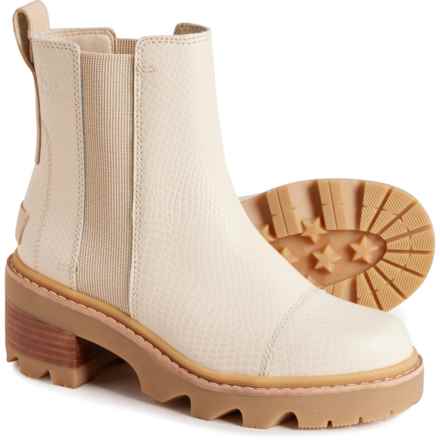 Sorel Joan Now Chelsea Boots - Waterproof, Leather (For Women) in Bleached Ceramic, Gum 16