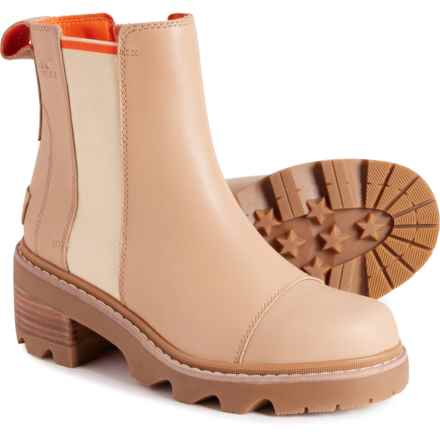 Sorel Joan Now Chelsea Boots - Waterproof, Leather (For Women) in Honest Beige, Gum 2