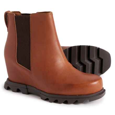 Sorel Joan of Arctic Wedge III Chelsea Boots - Waterproof, Leather (For Women) in Hazelnut, Blackened Brown
