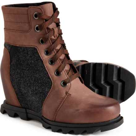 Sorel Joan of Arctic Wedge III Lexie Boots - Waterproof, Leather (For Women) in Tobacco, Black