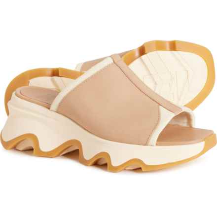 Sorel Kinetic Impact Slide High Sandals - Leather (For Women) in Honest Beige, Honey White