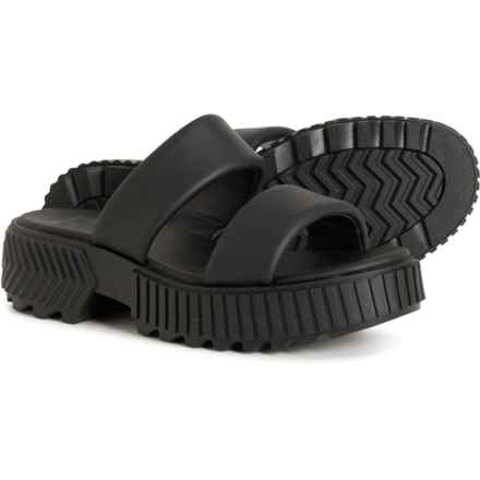 Sorel Ona Streetworks Slide Mid Sandals - Leather (For Women) in Black, Chalk