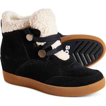 Sorel Out N About Cozy Wedge Boots - Waterproof, Suede (For Women) in Black, White