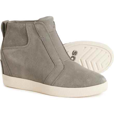 Sorel Out N About Wedge Boots - Waterproof, Suede (For Women) in Quarry/ Sea Salt