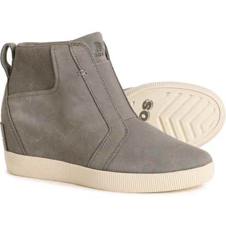 Sorel Out N About Wedge Sneaker Boots - Waterproof, Suede (For Women) in Quarry/Sea Salt