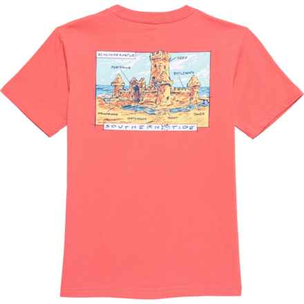 Southern Tide Big Boys Beachside Castle T-Shirt - Short Sleeve in Rosewood Red