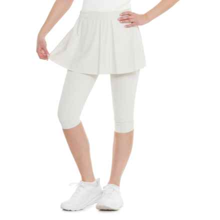 Booty Boost Active Skirt Around Knee Leggings in White Cloud